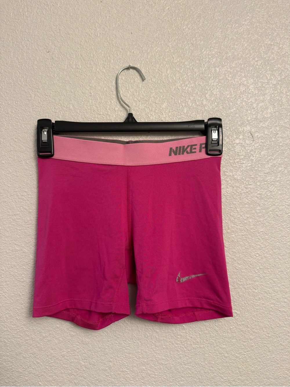 Nike Hot Pink Women's Athletic Shorts with Light Pink Waistband